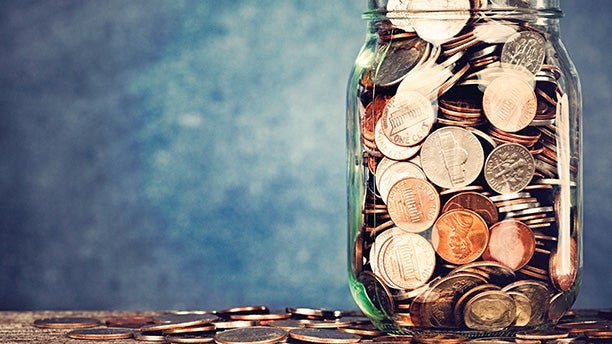 coins in jar